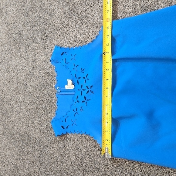 J.Crew Women  Scallop laser cut floral sheath Sleeveless Dress sz 6 Petite - Picture 6 of 7